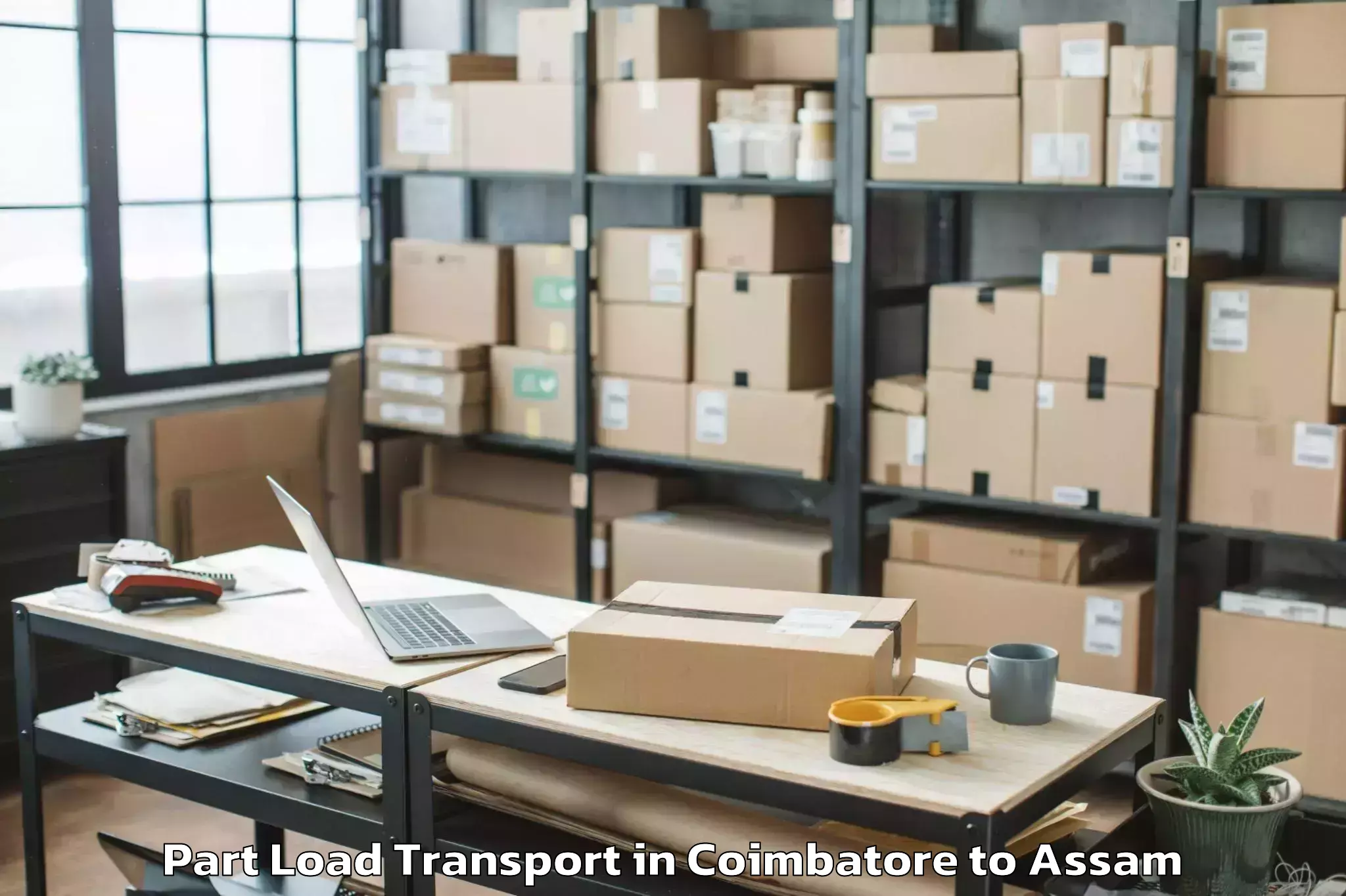 Top Coimbatore to Nahorkatiya Part Load Transport Available